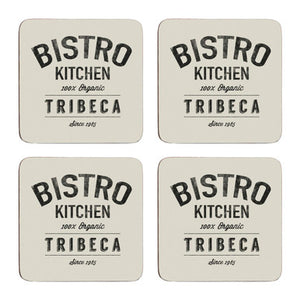 Bistro Set Of Four Square Coasters