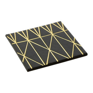Geome Set Of 4 Prism Black And Gold Coasters
