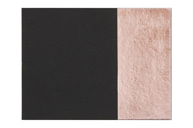 Geome Set of 4 Leather Effect Black and Rose Gold Placemats
