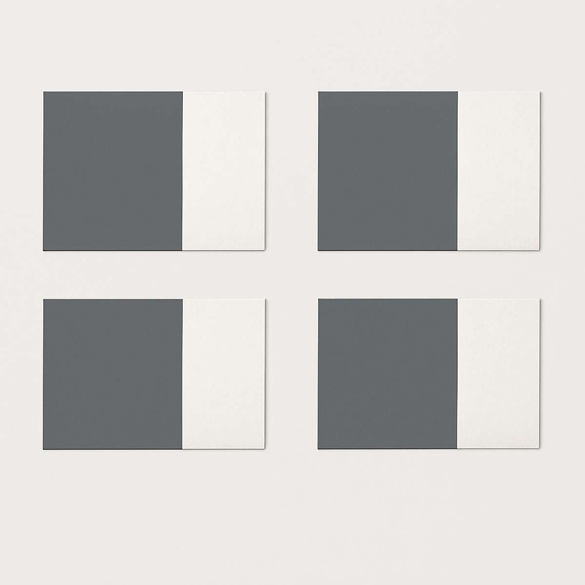 Geome Set of 4 Dipped Grey and Silver Pl