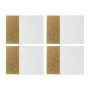 Set of 4 White and Gold Placemats | Geome