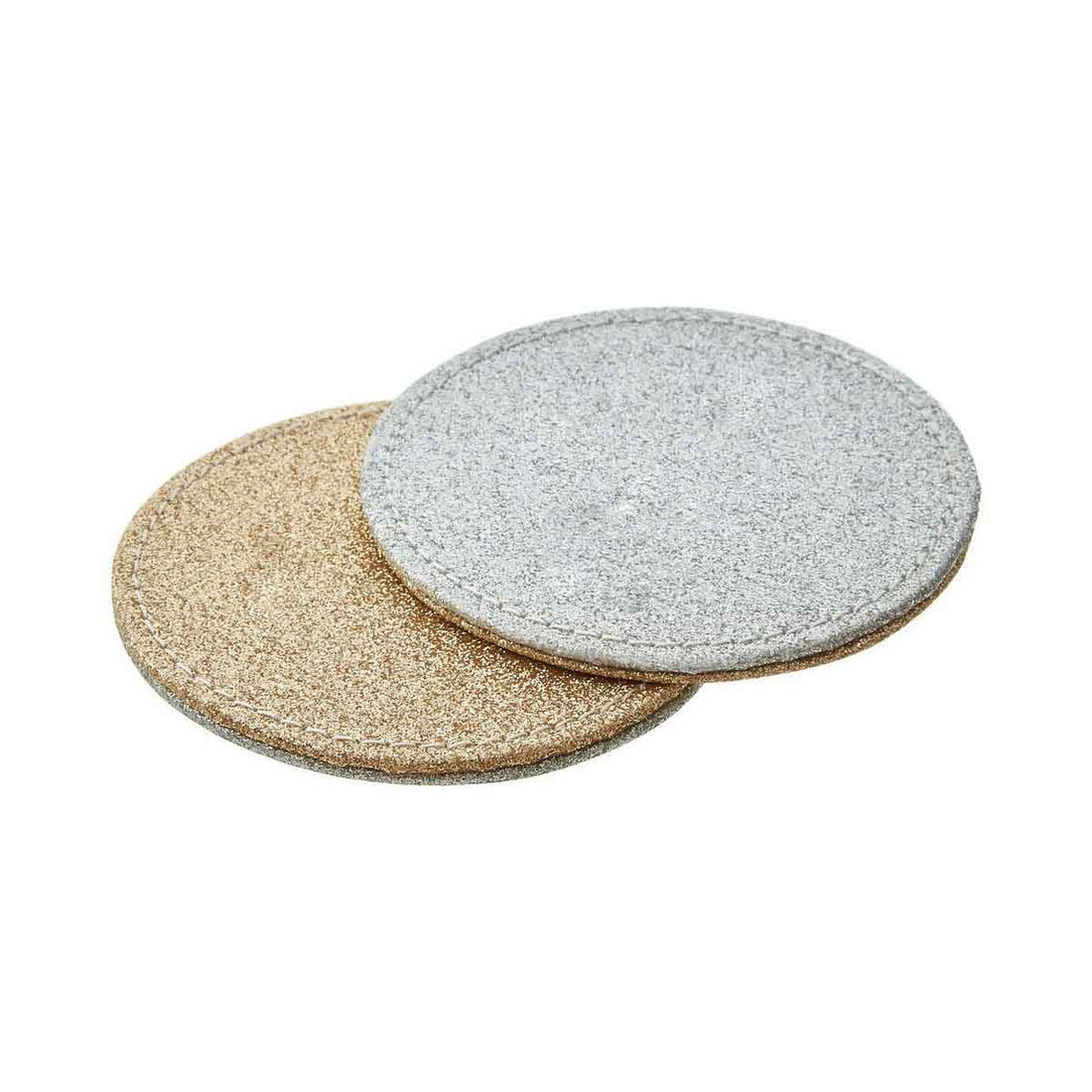 Set of 4 Reversible Gold And Silver Glitter Coasters