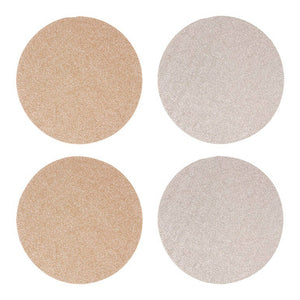 Set of 4 Reversible Gold and Silver Glitter Placemats | Geome