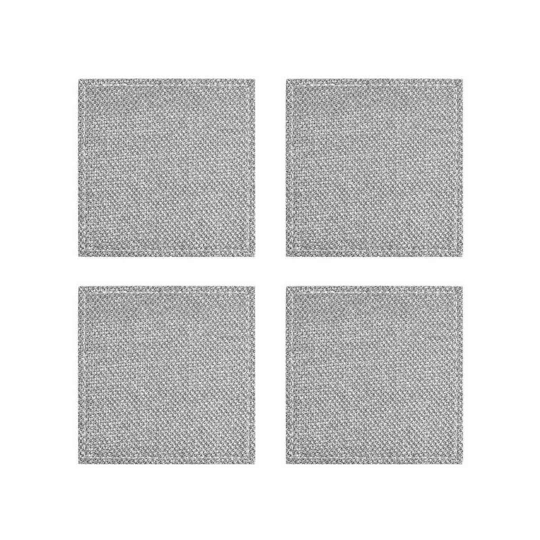 Set Of 4 Silver Glitter Coasters