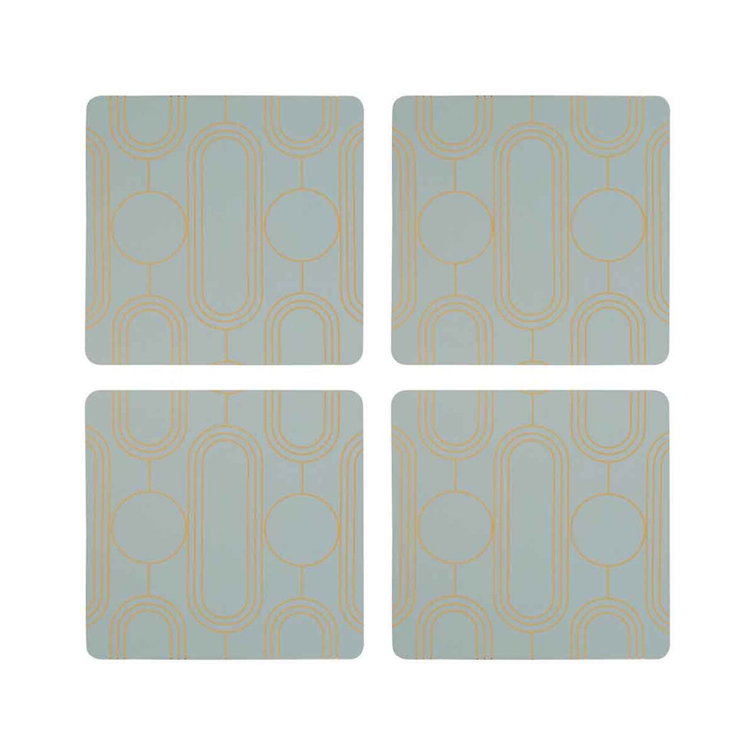 Frosted Deco Set Of 4 Green Coasters