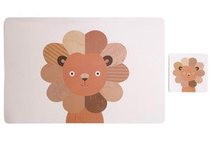 Effy Set Of 2 Lion Placemat And Coaster
