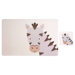 Set of 2 Zebra Placemat and Coaster | Effy