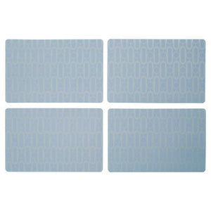 Frosted Deco Set Of 4 Blue Placemats