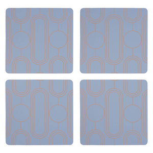 Set of 4 Blue Coasters | Frosted Deco