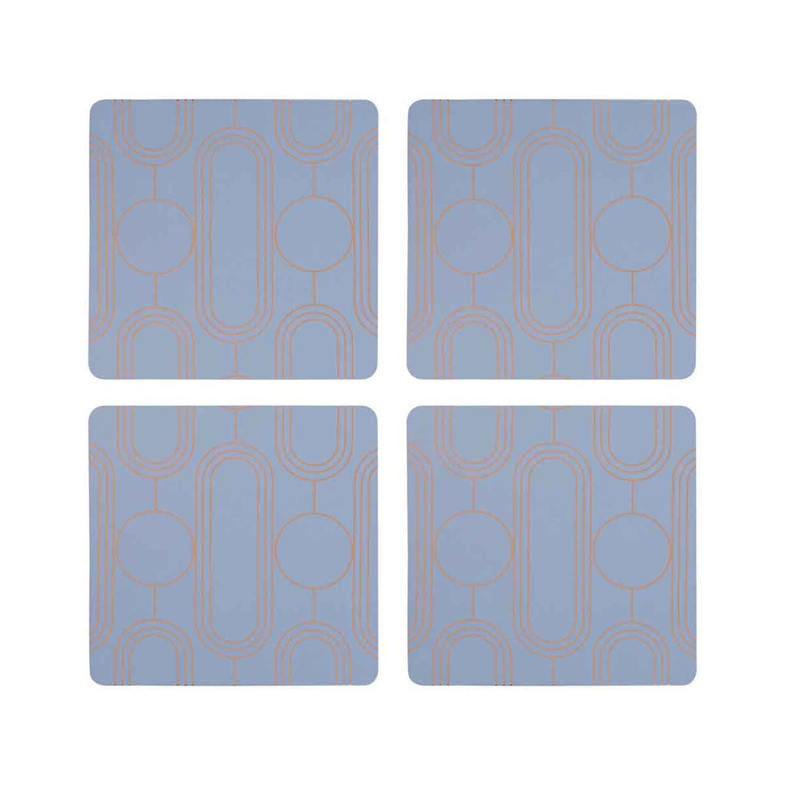 Frosted Deco Set of 4 Blue Coasters
