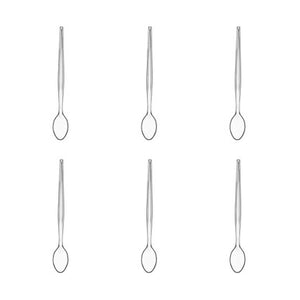Summer Set Of Six Clear Plastic Sundae Spoons