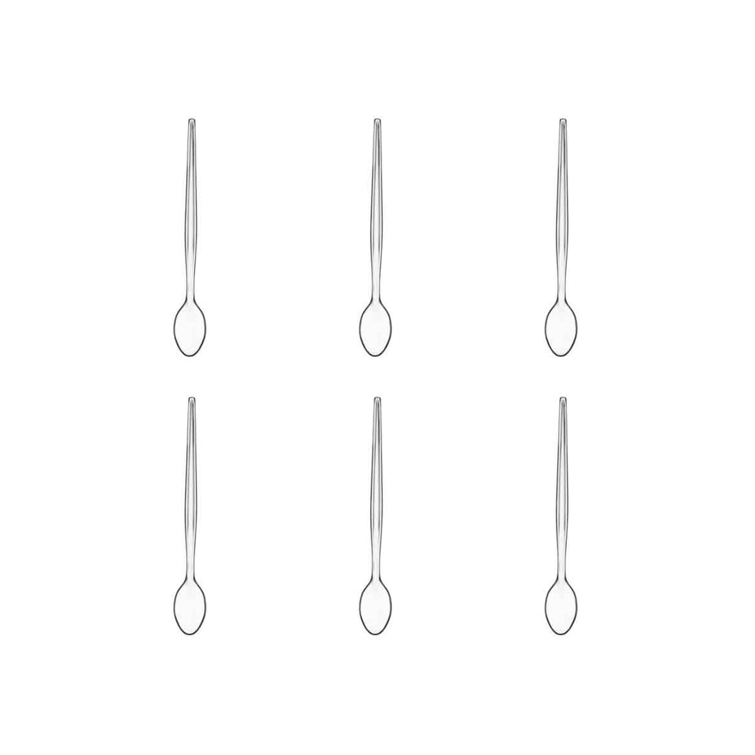 Summer Set Of Six Clear Plastic Sundae Spoons