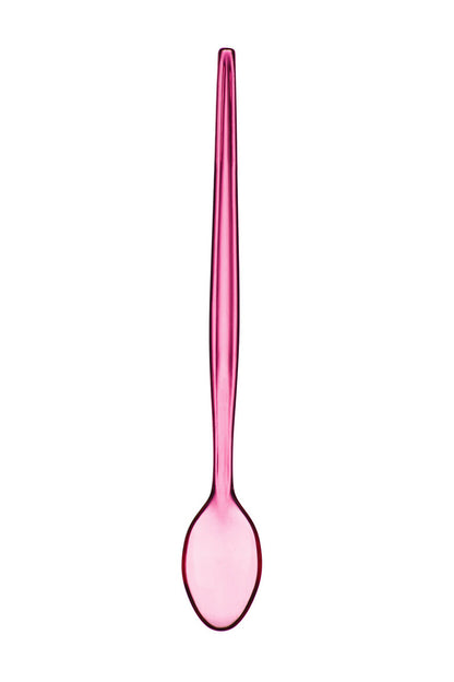Pink spoon on a white background