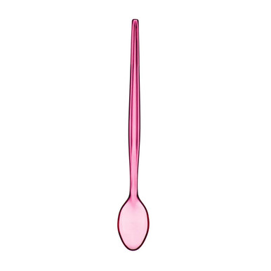 Summer Set Of Six Pink Plastic Sundae Spoons