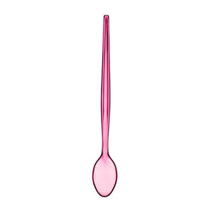 Summer Set Of Six Pink Plastic Sundae Spoons