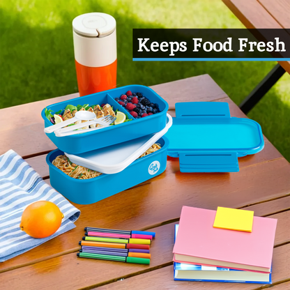 Grub Tub Blue 2 Tier Lunch Box