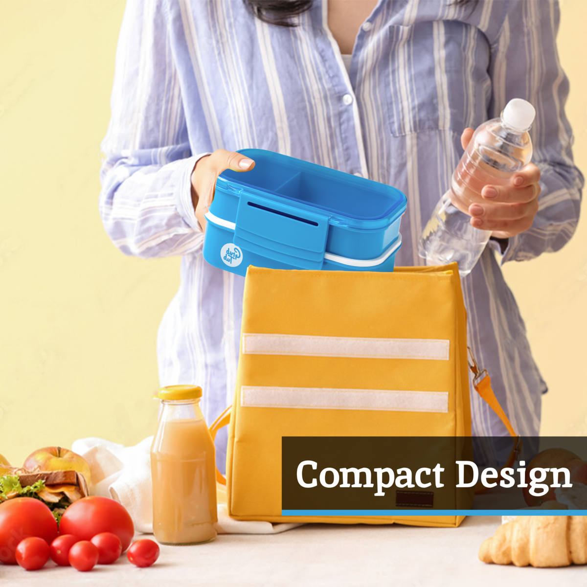 Grub Tub Blue 2 Tier Lunch Box