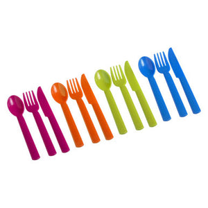 Adisa Multi Coloured Plastic 12 Piece Cutlery Set