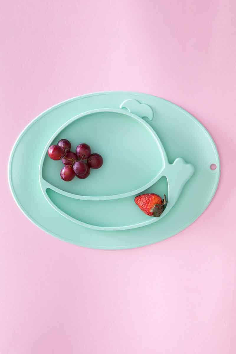 Zing Light Green Whale Food Plate