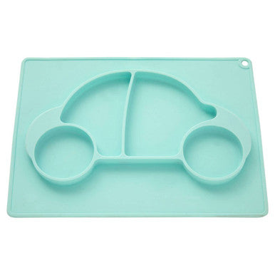 Zing Baby Blue Car Food Plate