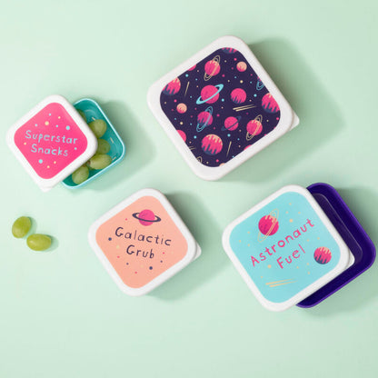 Mimo Set Of 4 Space Design Lunch Boxes