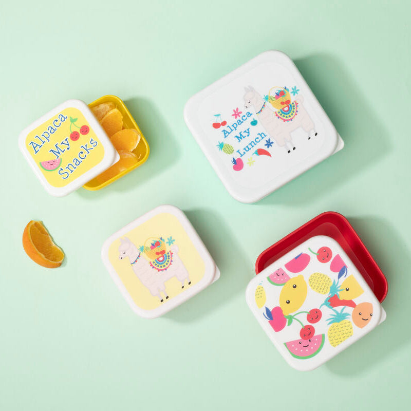 Mimo Set Of 4 Fruity Alpaca Lunch Box