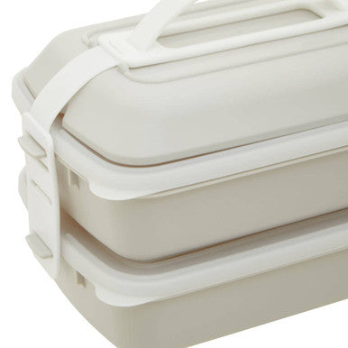 Grub Tub Warm Grey And White Lunch Box