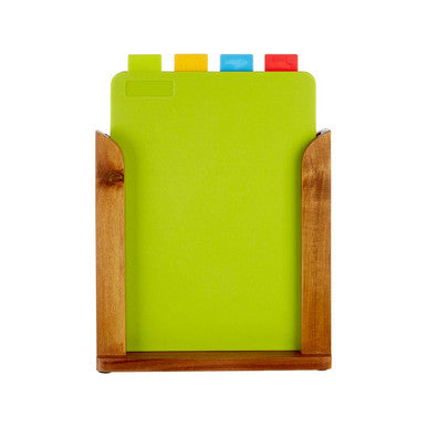 Dahra Set of 4 Colourful Chopping Boards with Stand