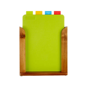 Dahra Set of 4 Colourful Chopping Boards with Stand