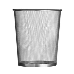 Large Matt Silver Mesh Waste Paper Basket | Den