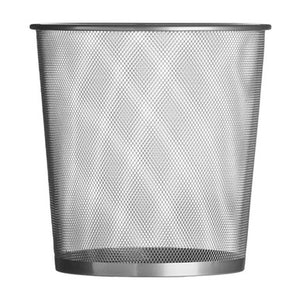 Small Matt Silver Mesh Waste Paper Basket | Den