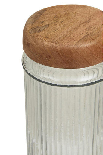 Garner Glass Storage Jar with Mango Wood Lid 2000ml