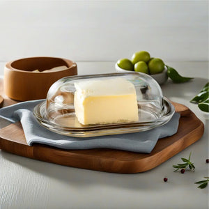 Clear Glass Butter Dish | Olivia