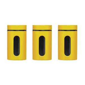 Yellow Set of Three Glass Storage Jars 1000ml | Luca