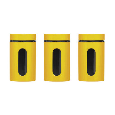 Luca Yellow Set of Three Glass Storage Jars