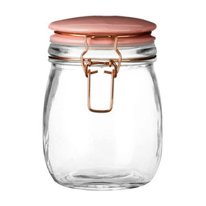 Retro Pastel Pink Glass Jar - 750ml