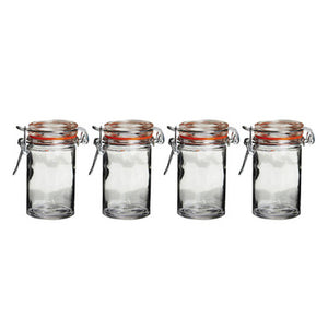 Luca Set Of 4 Luca Round Glass Clip Top Jars
