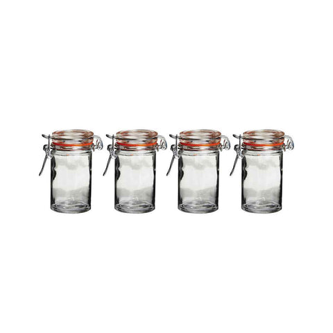 Luca Set of 4 Luca Round Glass Clip Top Jars