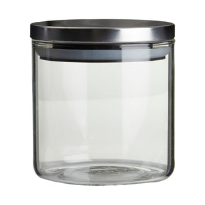 Glass Storage Jar with Silver Lid 550ml | Freska