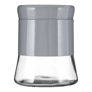 Grey Steel and Glass Storage Jar - 800ml | Luca