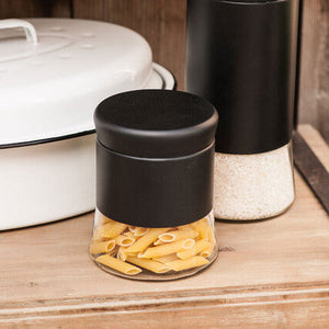 Black Steel and Glass Storage Jar - 800ml | Luca