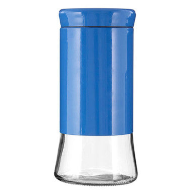 Luca Blue Stainless Steel and Glass Storage Jar - 1500ml