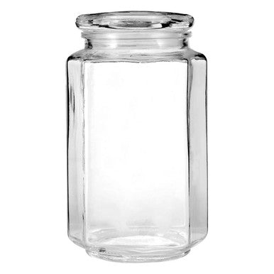 Hexagonal Glass Storage Jar