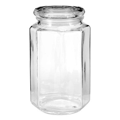 Hexagonal Glass Storage Jar
