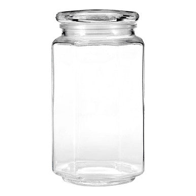Hexagonal Glass Storage Jar