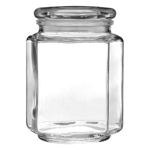 Abbie Clear Glass Hexagonal Storage Jar 780ml