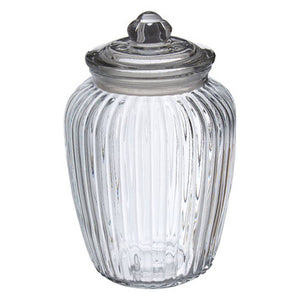 Abbie Clear Glass Fluted Storage Jar 2280ml
