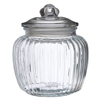Abbie Ribbed Glass Storage Jar 1300ml