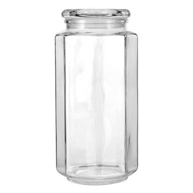 Abbie Hexagonal Glass Storage Jar - 1300ml