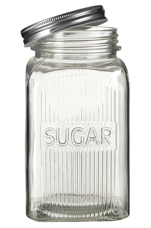 Luca Set Of Three Glass Jars With Silver Lids